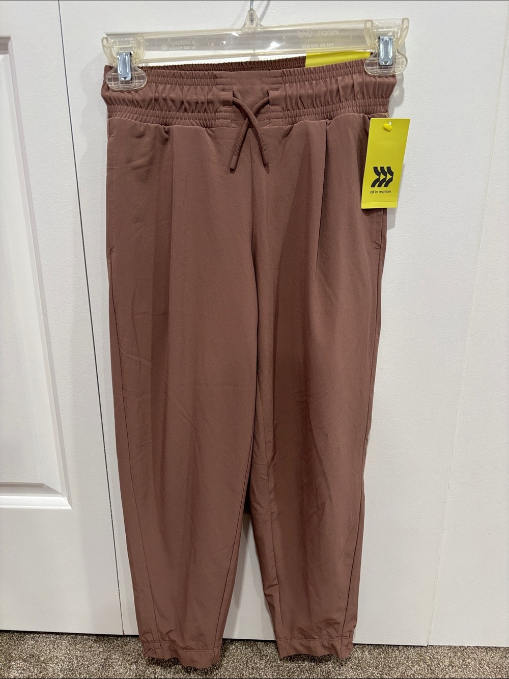 All in Motion Kids Brown Lined Woven Jogger Pants - size 6/7